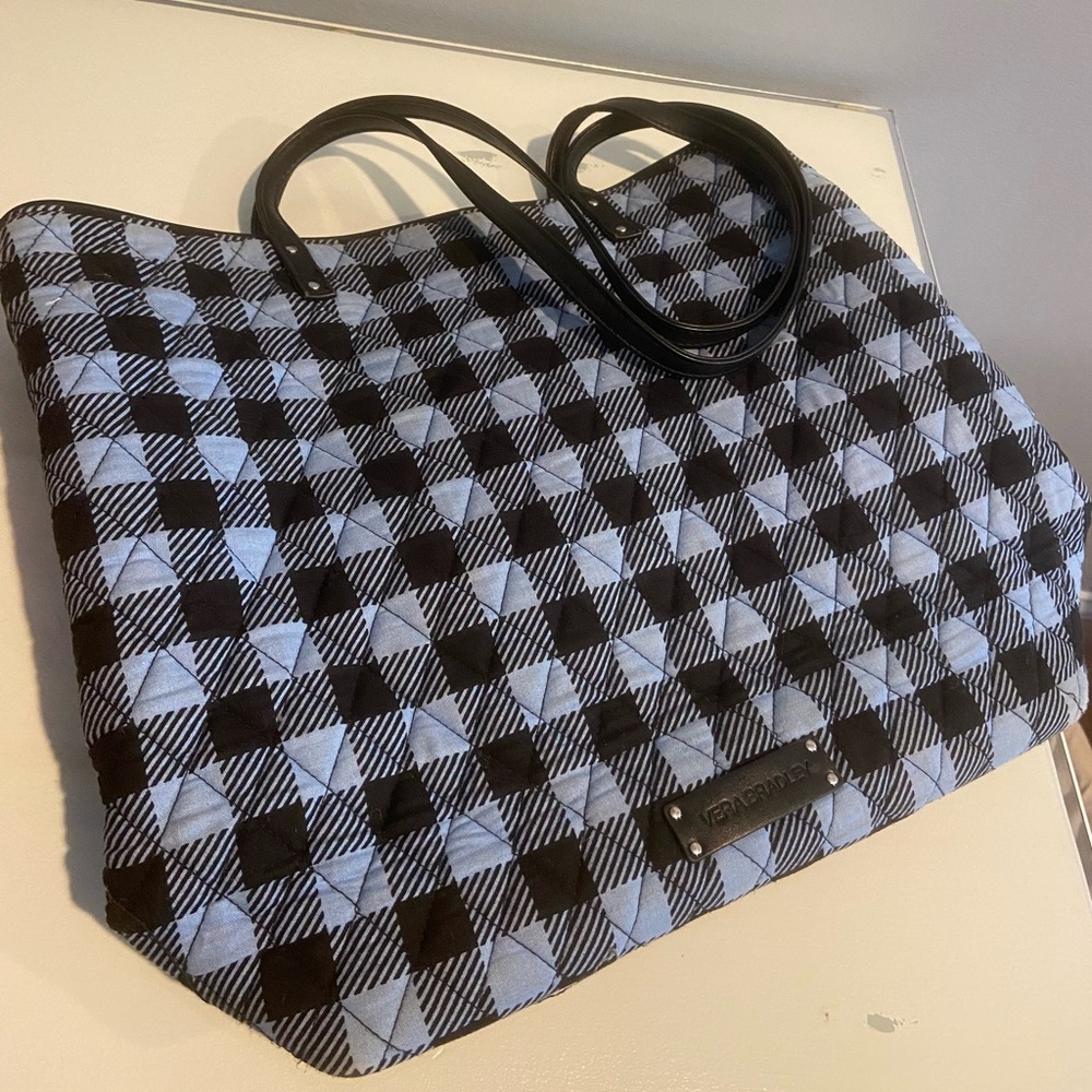 Vera Bradley Blue Buffalo Check Tote Bag